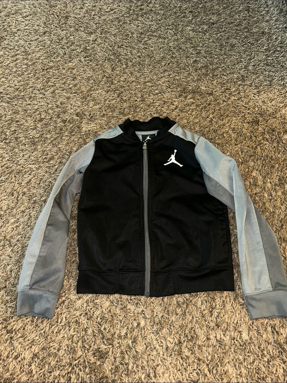 Jordan Black Jacket with Gray Sleeves and White Jumpman